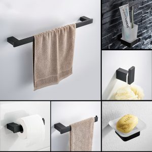 BỘ 6 PHỤ KIỆN PHÒNG TẮM INOX 304 BLACK SERIES ML-HC6860