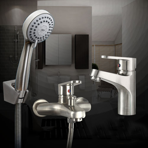 CẶP ĐÔI SEN TẮM VÀ VÒI LAVABO INOX 304 MERLER ML-CB001 CẶP ĐÔI SEN TẮM VÀ VÒI LAVABO INOX 304 MERLER ML-CB001